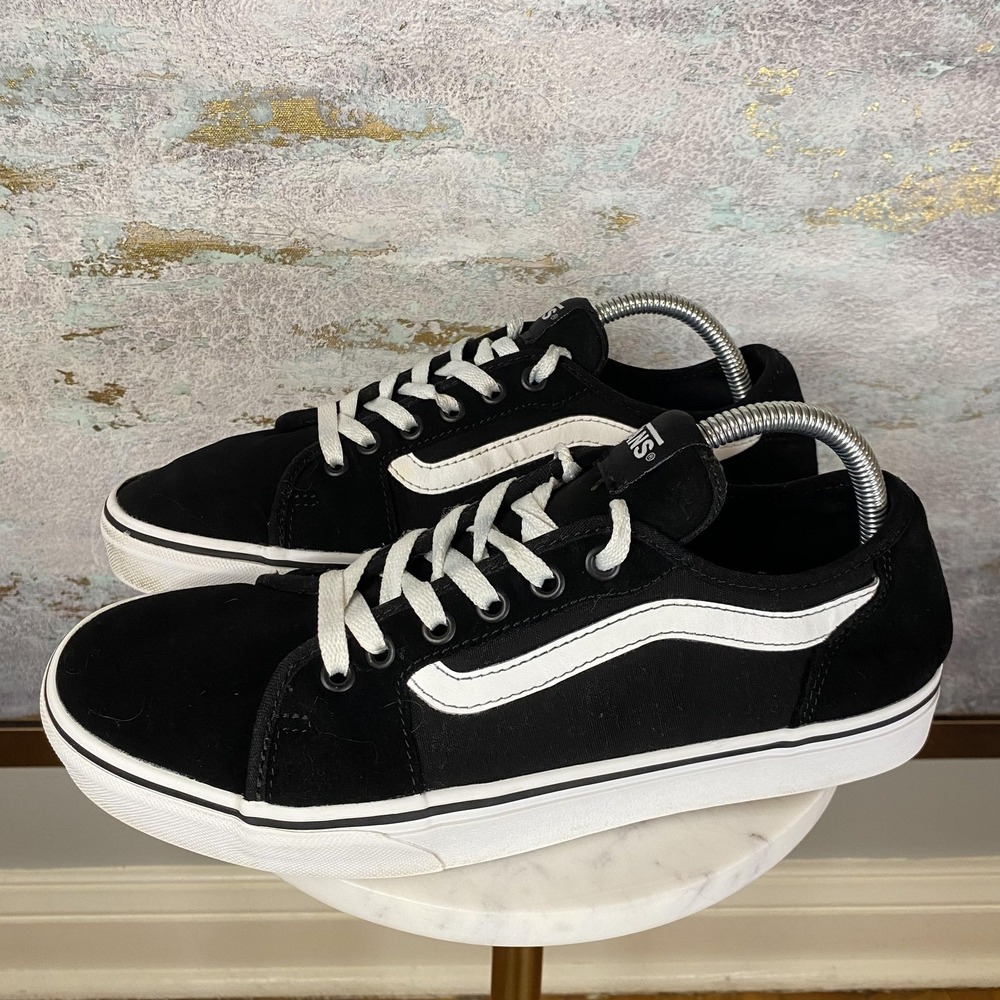 Vans Shoes Mens Size 9.5 Black Suede Low Top Casual Classic Skateboard Sneakers